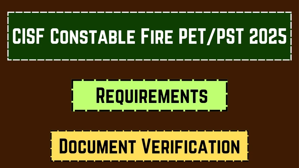 CISF Constable Fire PET/PST 2025