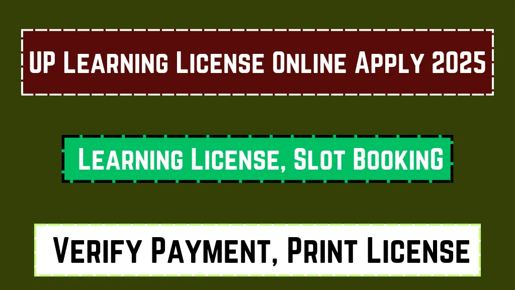 UP Learning License Online Apply 2025